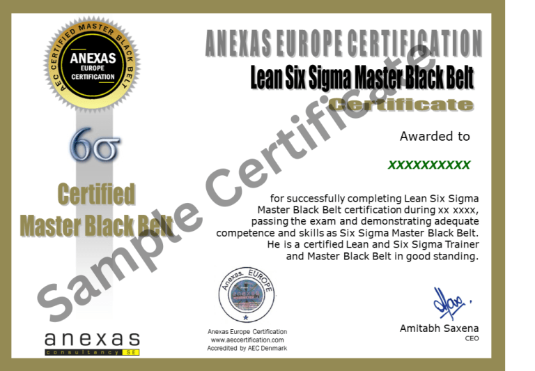 Master Black Belt Sample Certificate