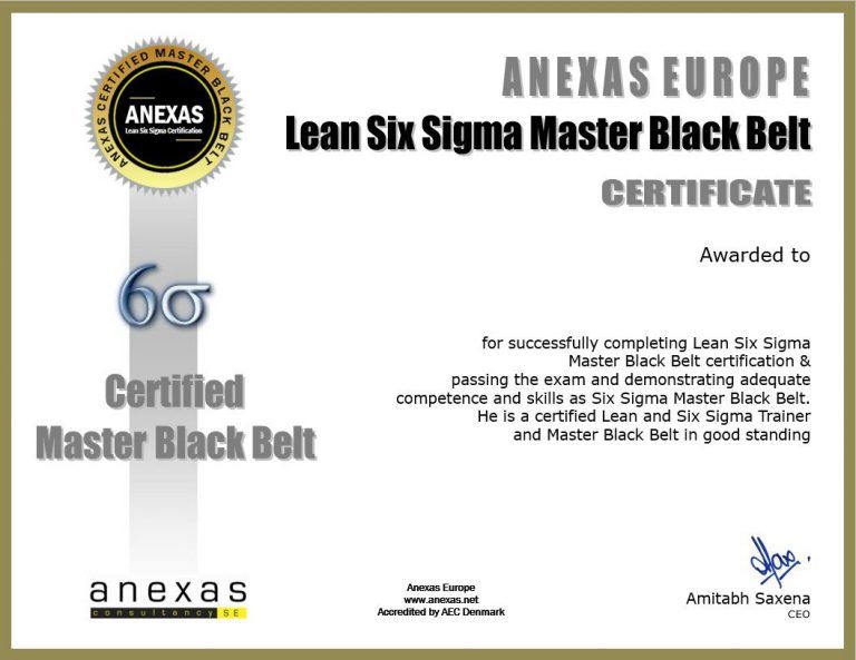 lean six sigma master black belt certificate