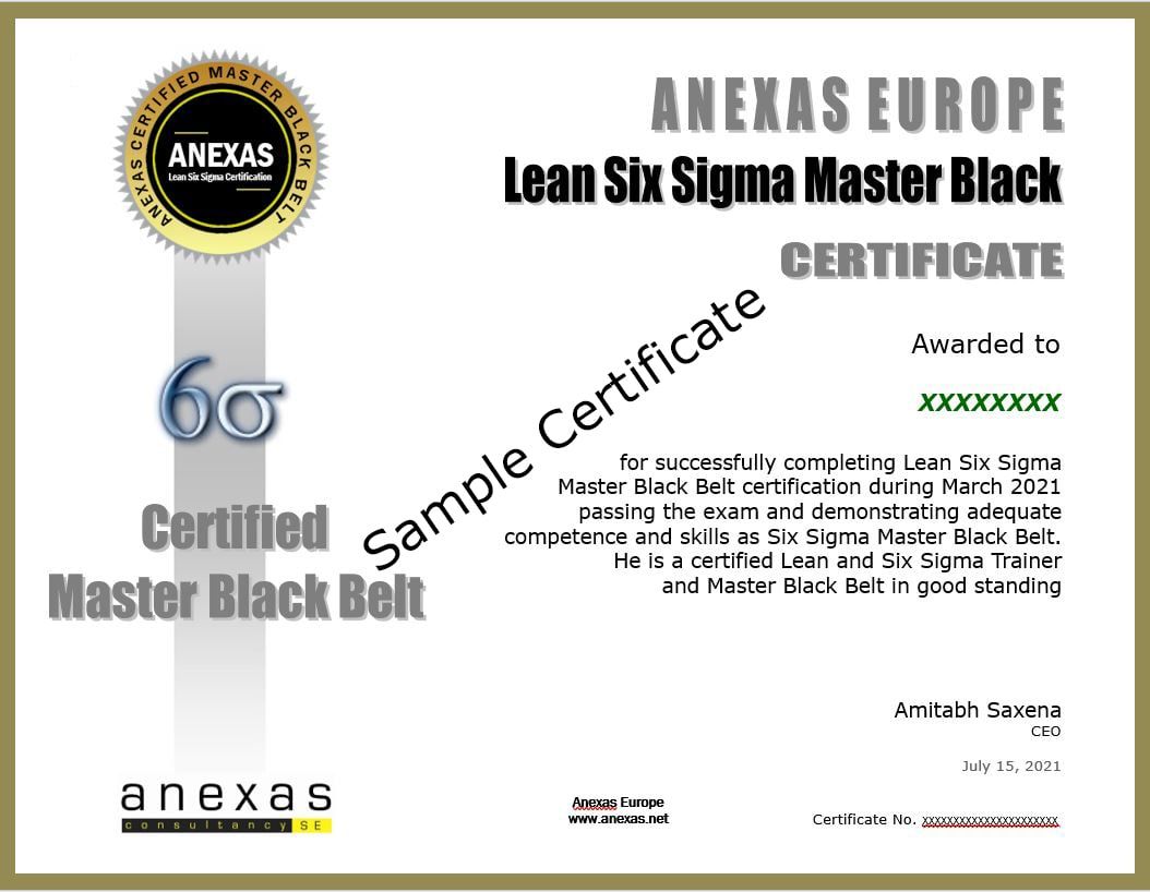 Lean Six Sigma Master Black Belt Certification - Anexas Europe