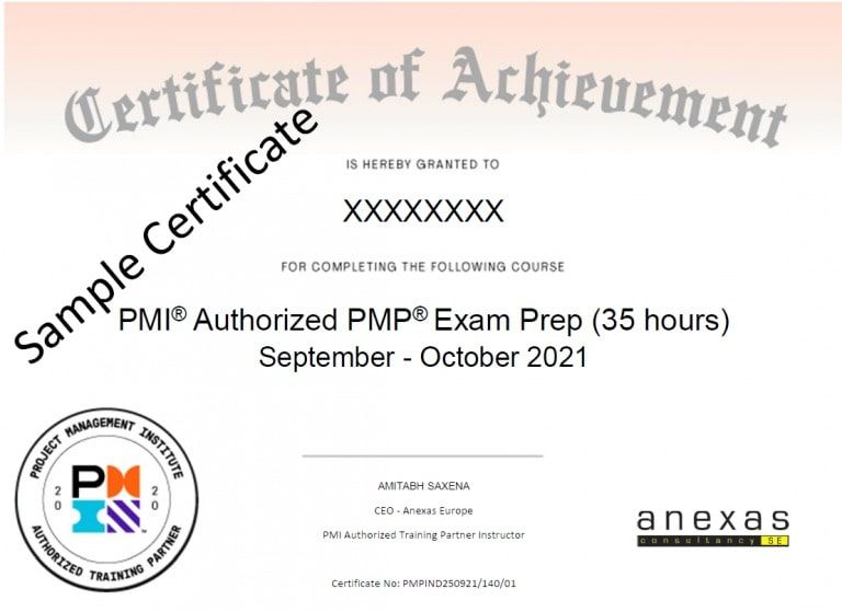 pmp certificate template